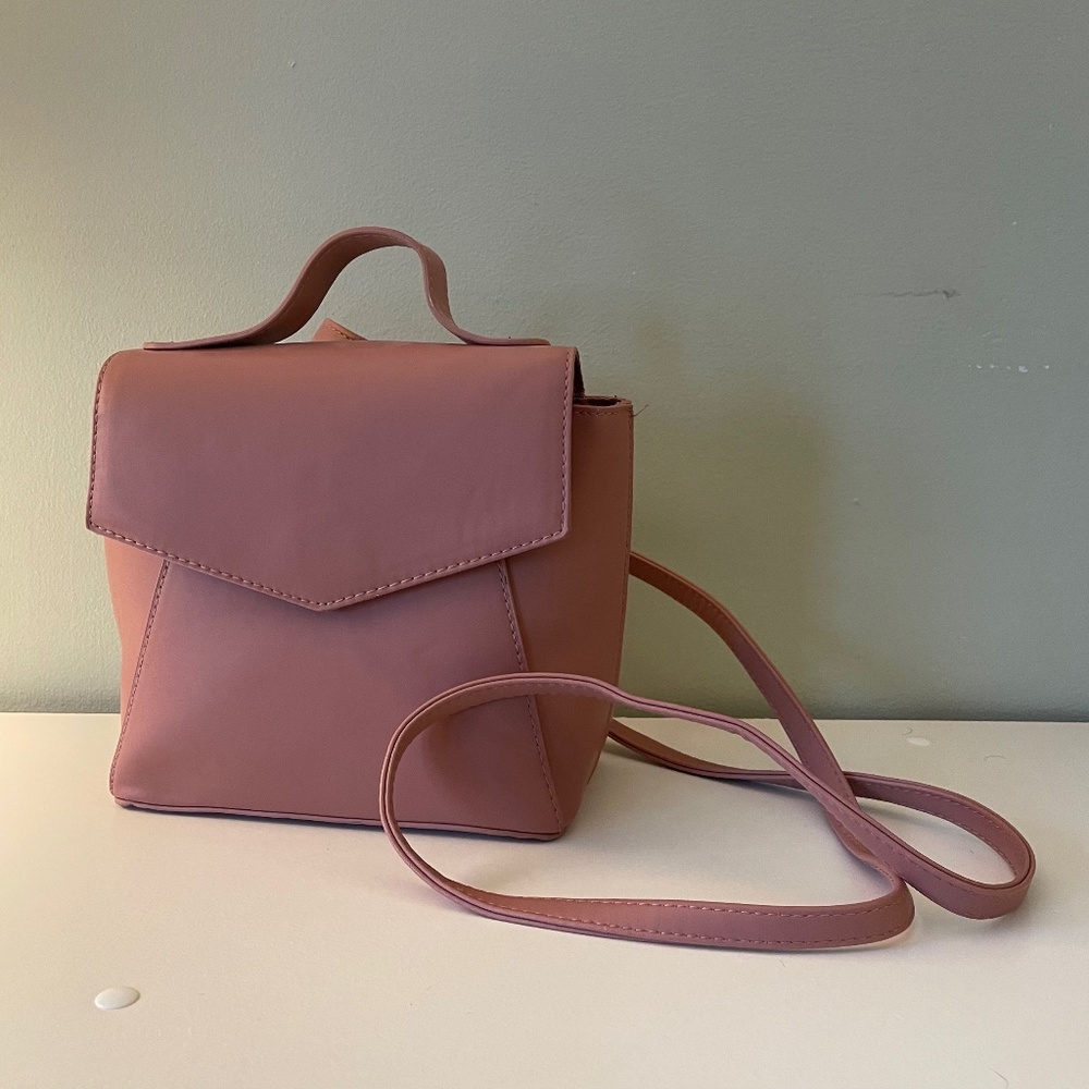Dusty Rose Small Convertible Handbag (Backpack/Crossbody options)